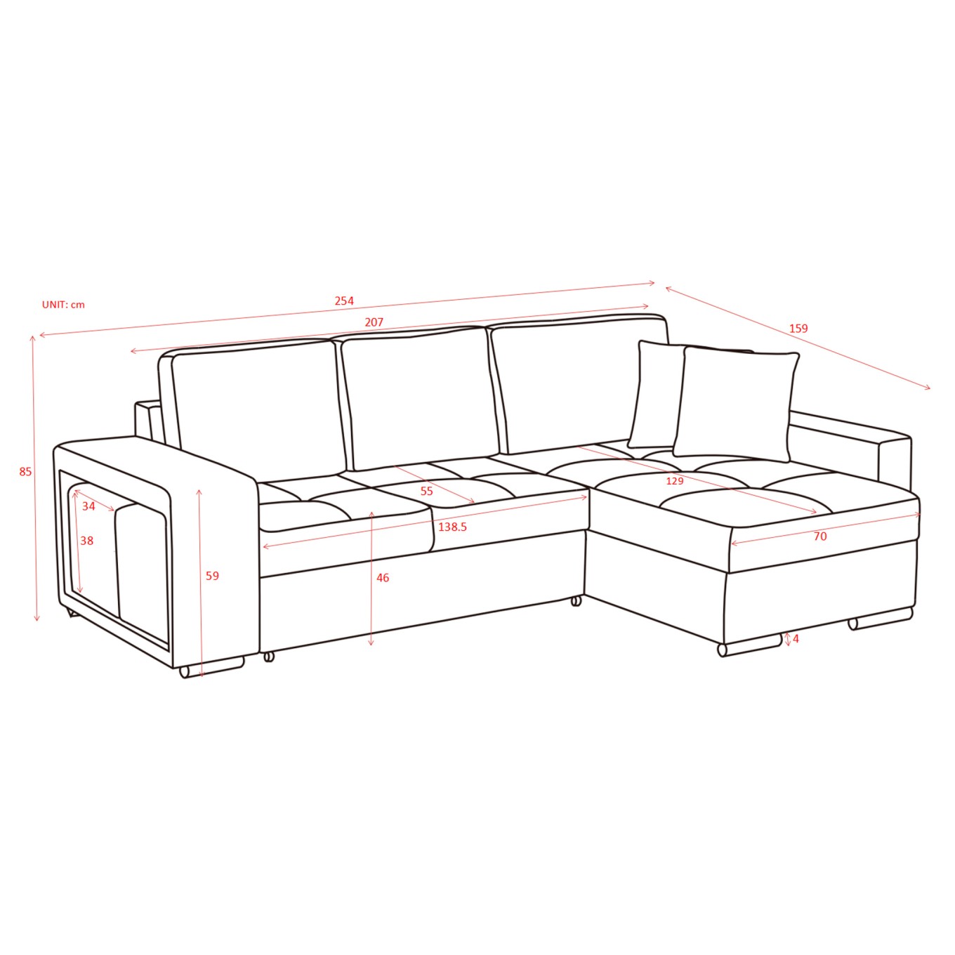 Chaise Longue Charlotte II Direita