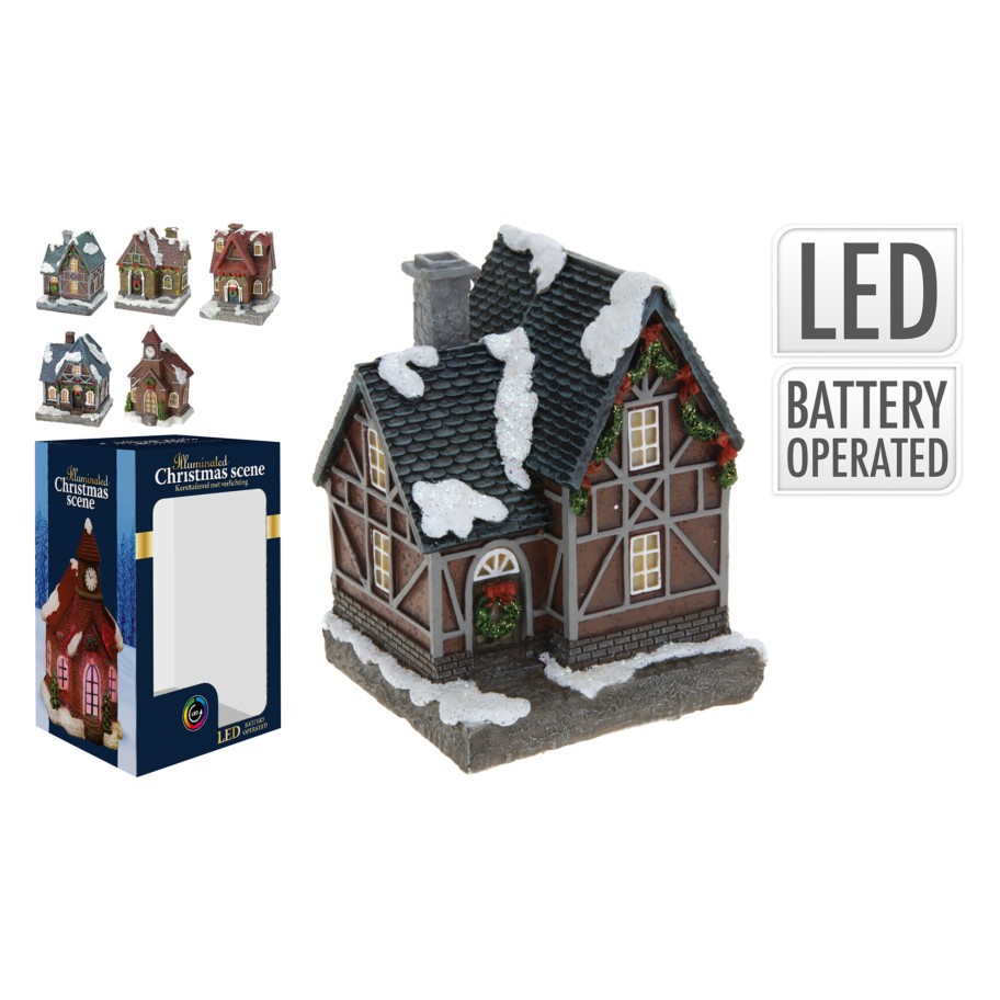 Casa de Natal com Luzes Sortida