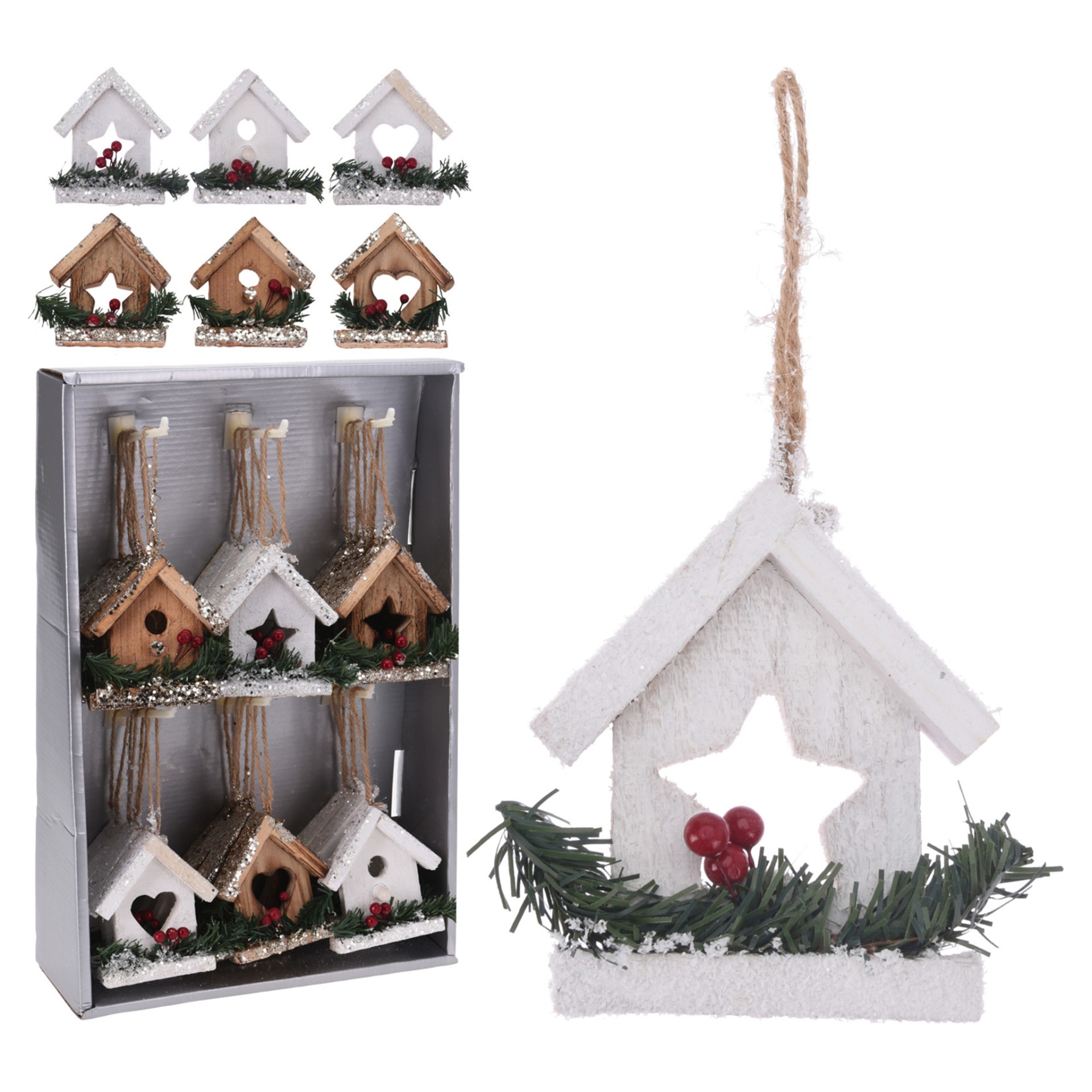 Pendurante Casa de Natal 10cm Sortido