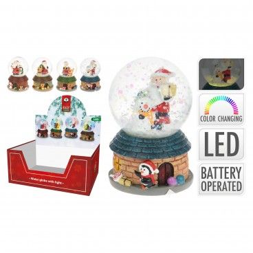 Globo de Neve Pai Natal Led 45mm Sortido