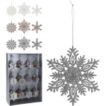 Pendurante Floco de Neve Prateado 10cm Sortido