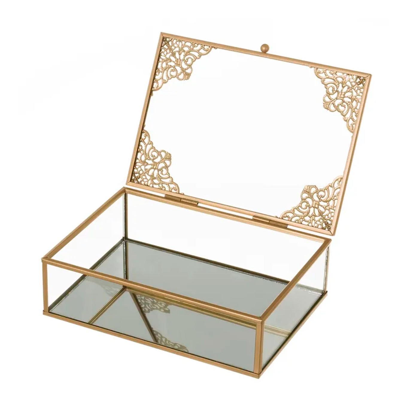 Caixa Vidro Metal 20x15x6cm