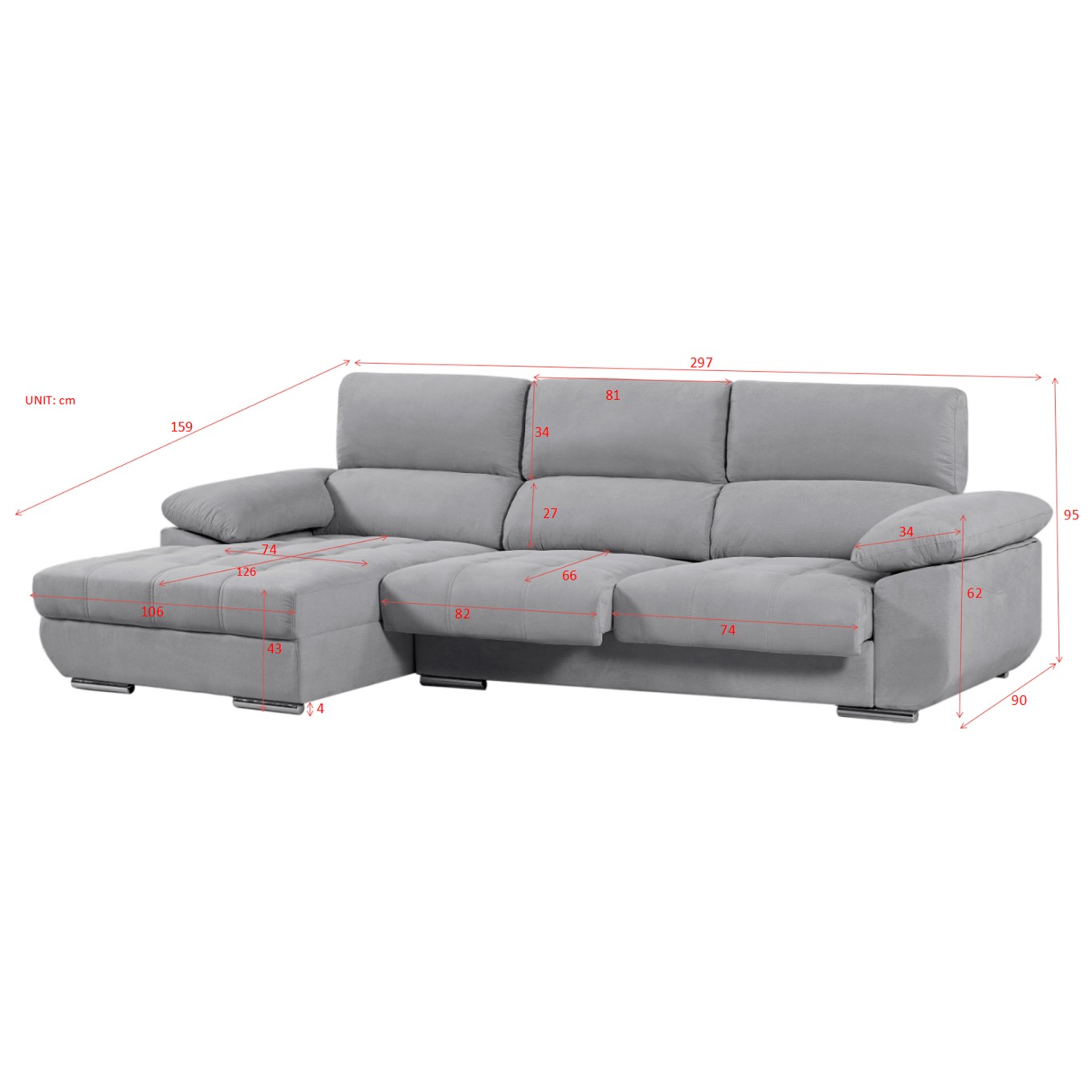 Chaise Longue Livorno II Direita