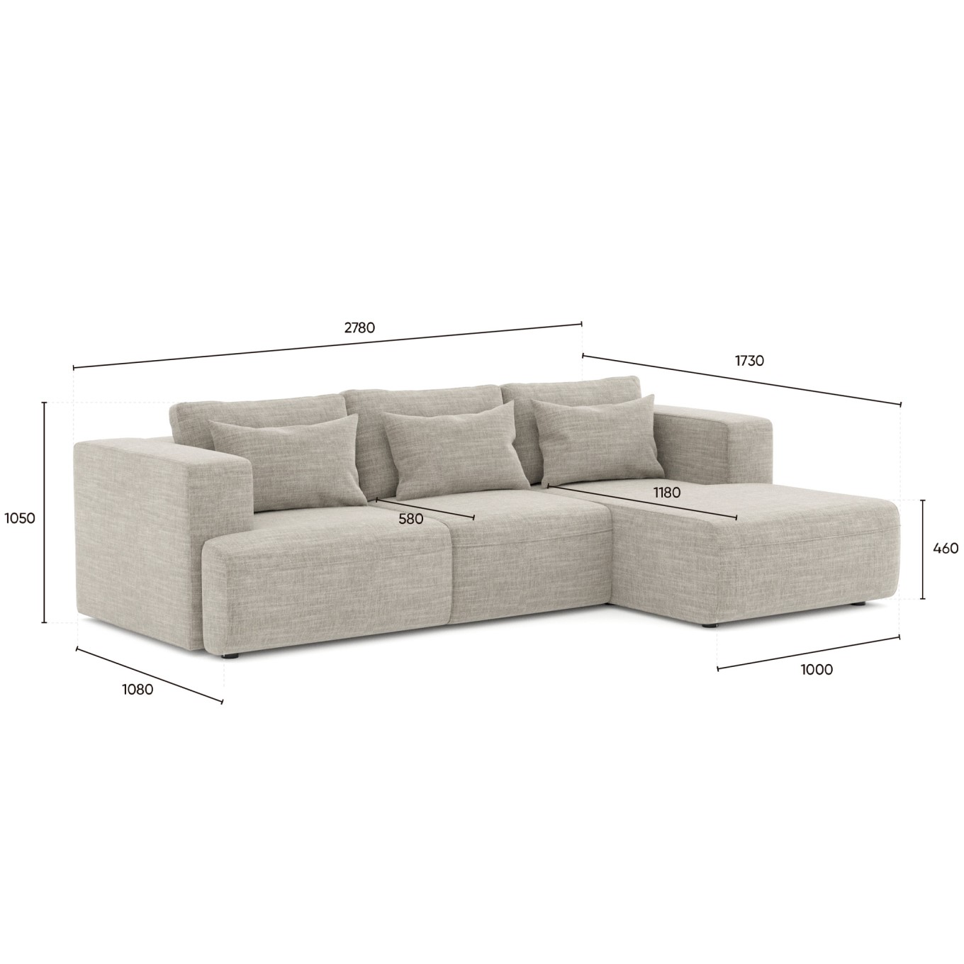 Chaise Longue Cincinnati Direita