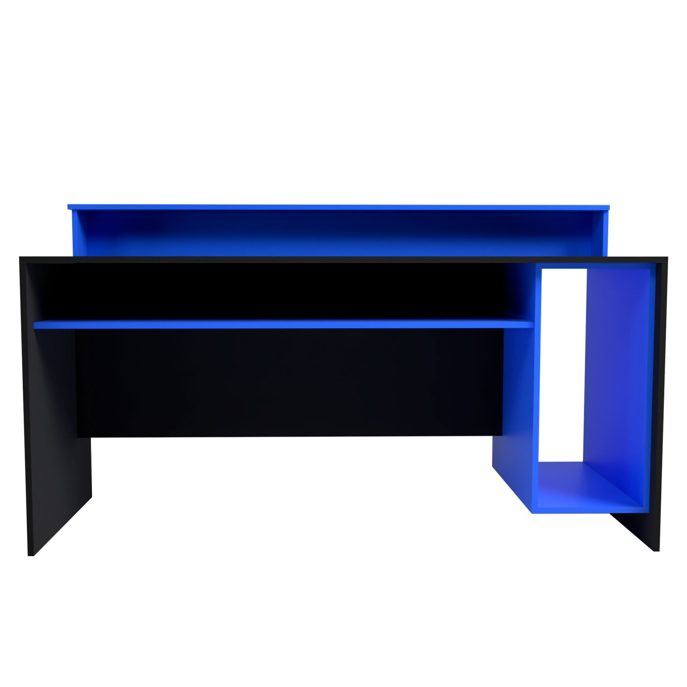 Mesa Gammer USB Premium Preto / Azul + Cadeira Gaming