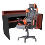 Mesa Gammer USB Premium Preto / Vermelho + Cadeira Gaming