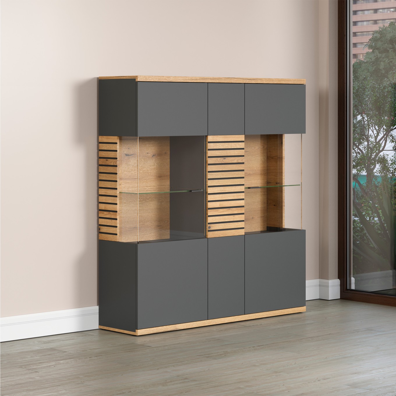Arm�rio Cristaleira Norris 3 Portas