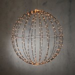 Bola Gigante Preta c/ Luzes Led Branco 60cm