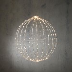 Bola Gigante Prata c/ Luzes Led Branco 50cm