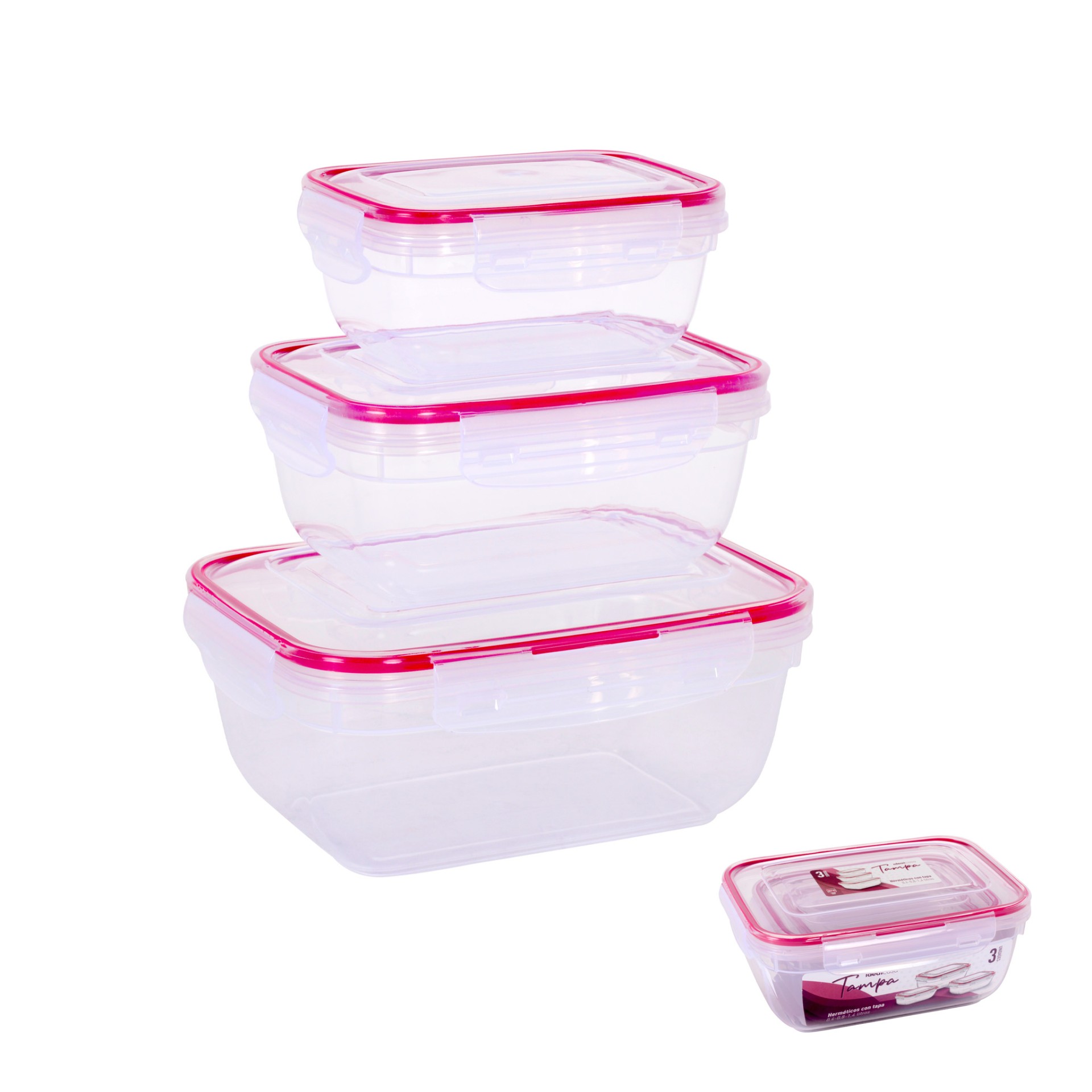Conjunto 3 Recipientes Herm�ticos Tampa