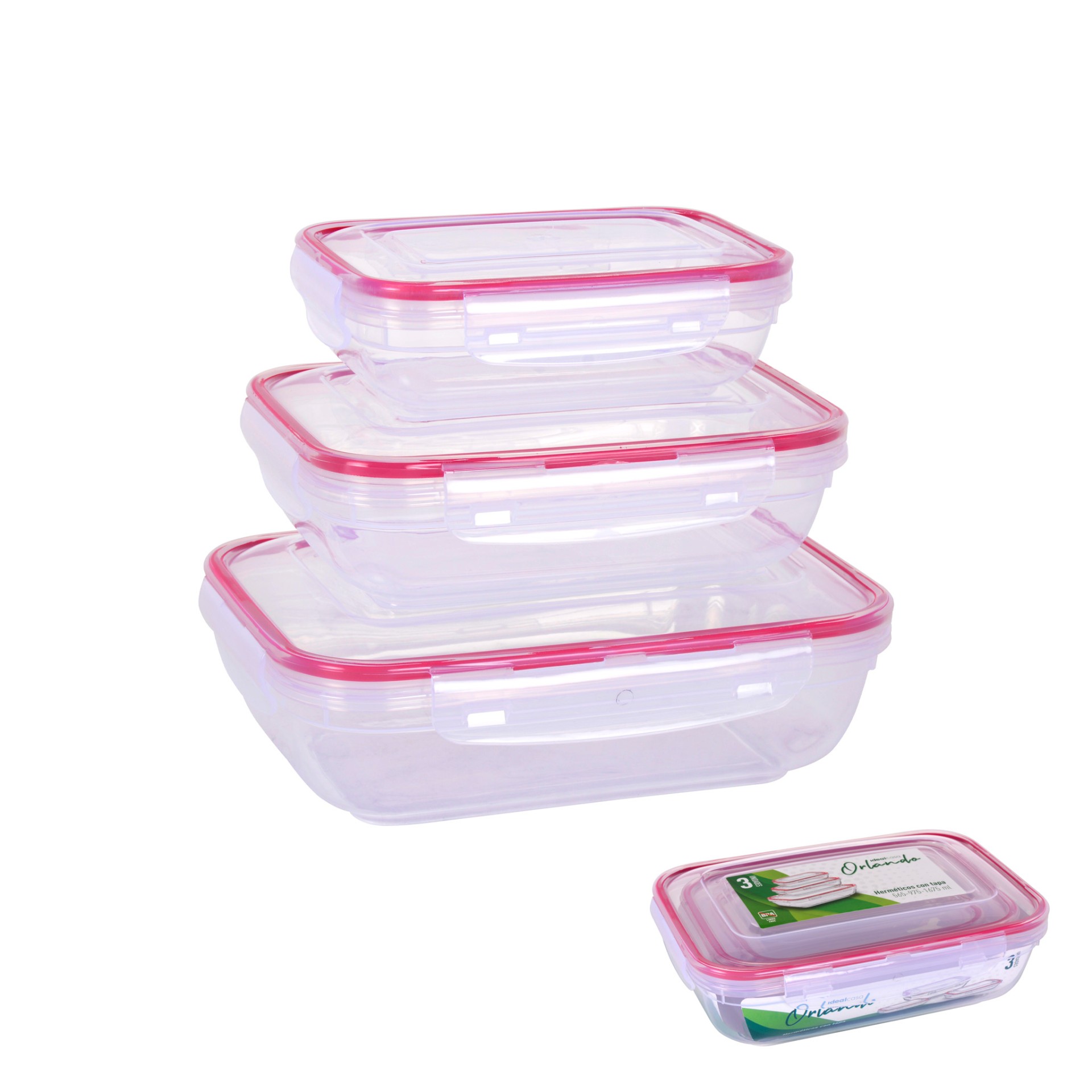 Conjunto 3 Recipientes Herm�ticos Orlando