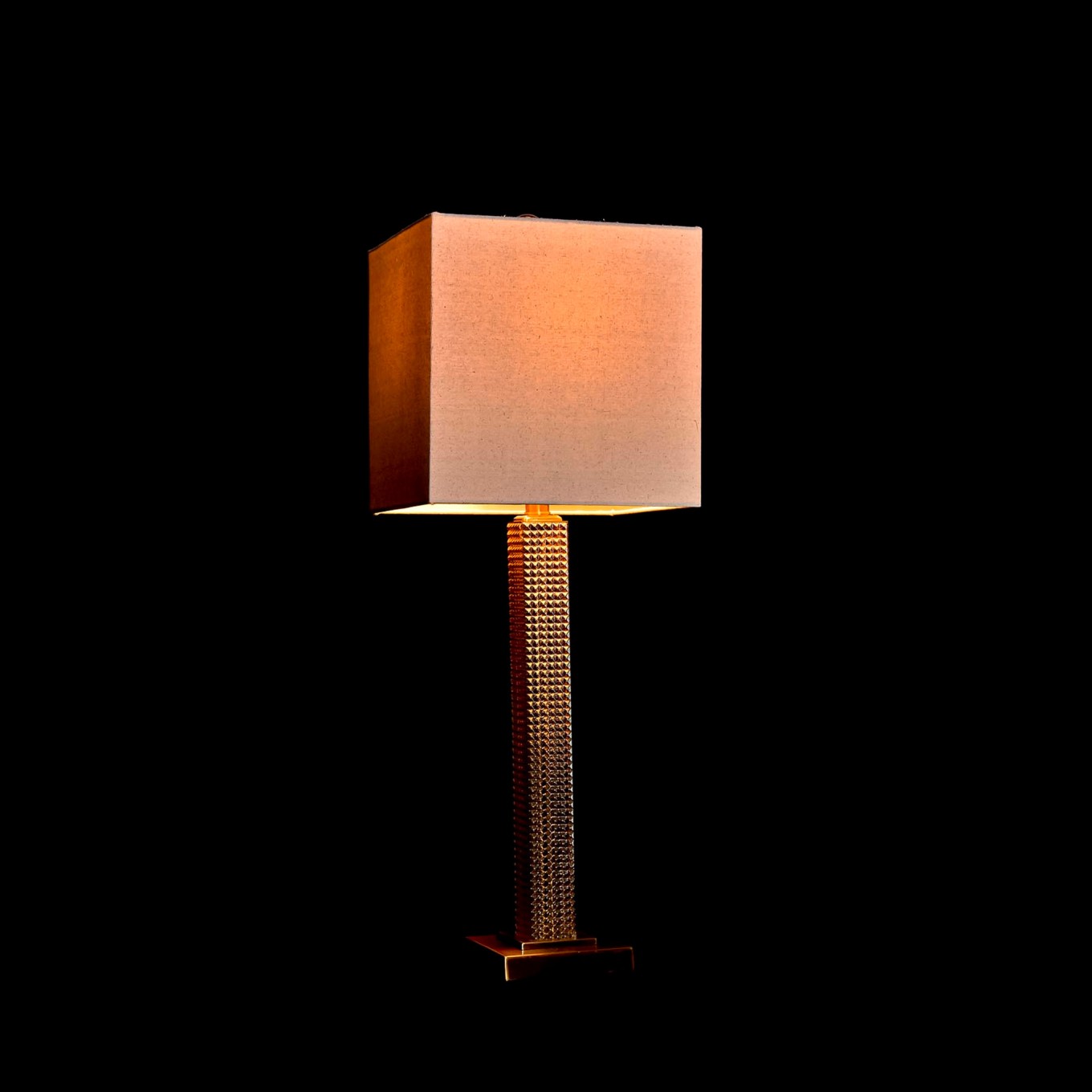 Candeeiro de Mesa Metal/Vidro Dourado 28x28x76