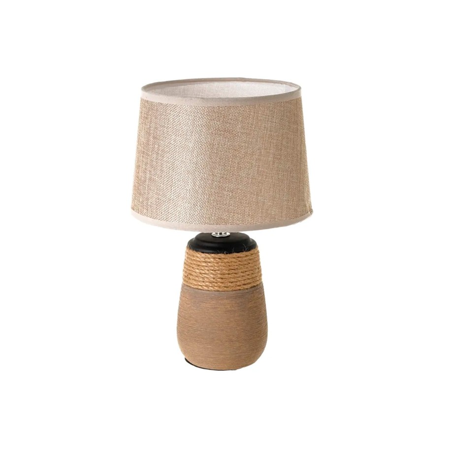 Candeeiro de Mesa em Cer�mica Castanho 20x20x31cm