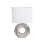 Candeeiro de Mesa em Cer�mica Prata 20x10x31cm
