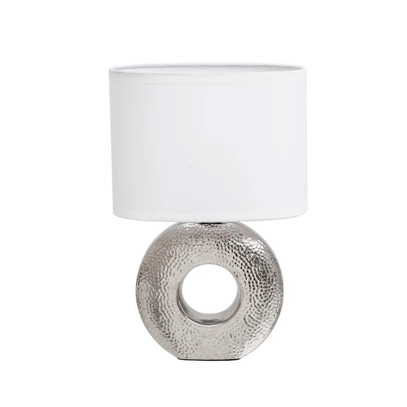 Candeeiro de Mesa em Cer�mica Prata 20x10x31cm