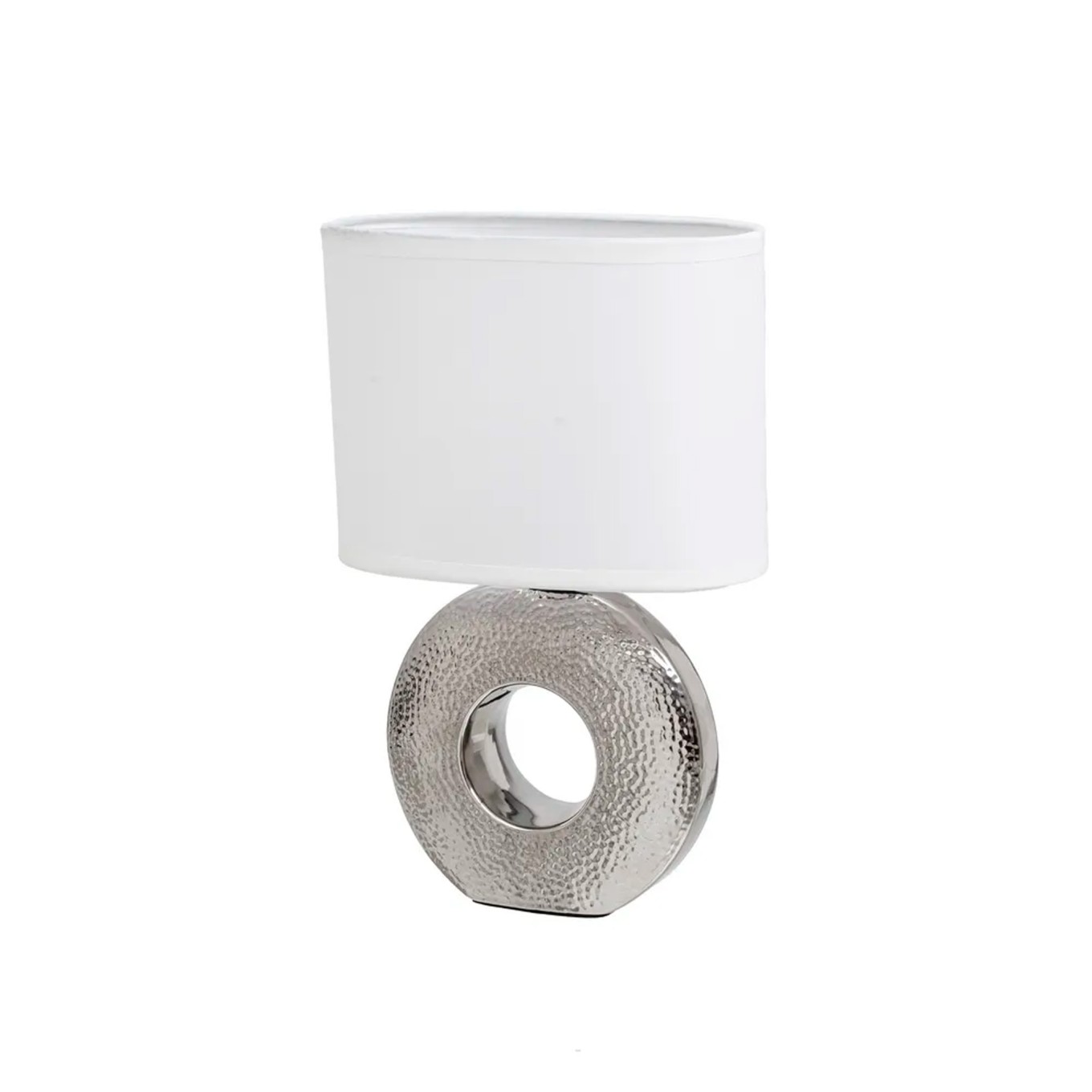 Candeeiro de Mesa em Cer�mica Prata 20x10x31cm