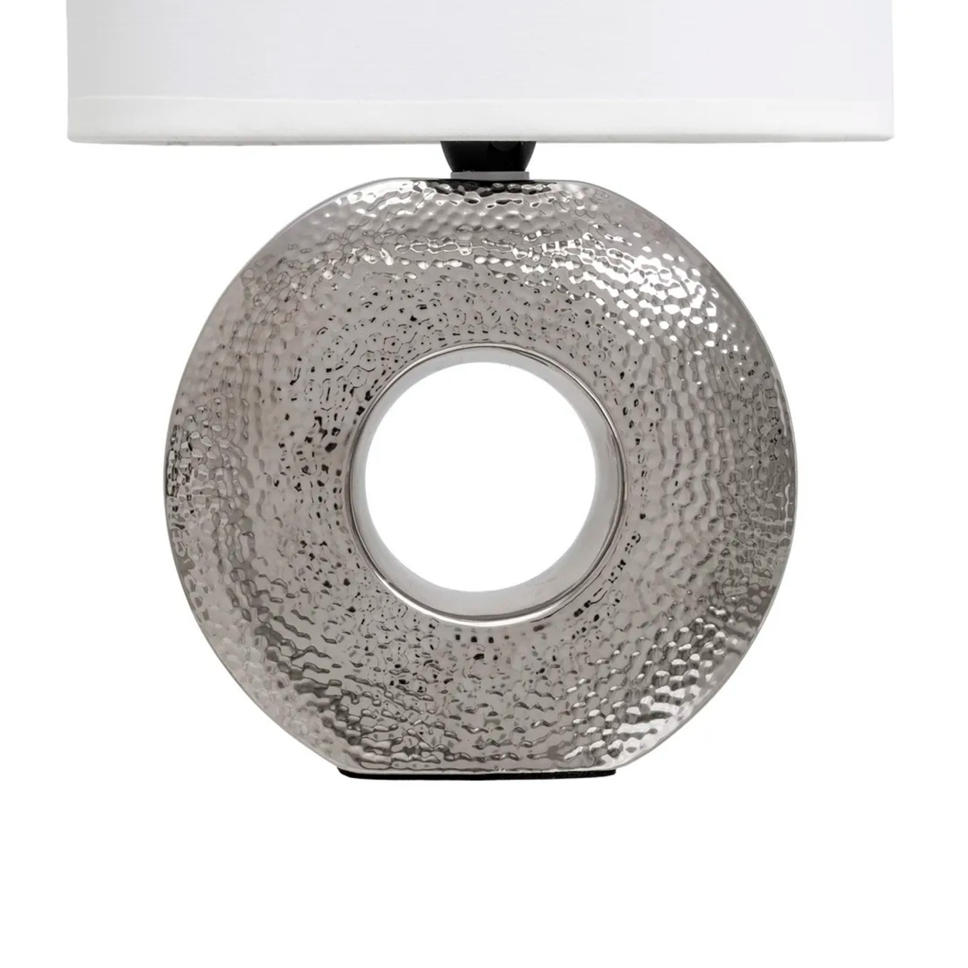 Candeeiro de Mesa em Cer�mica Prata 20x10x31cm