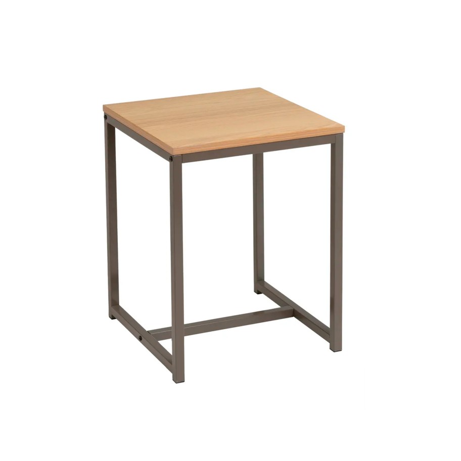 Mesa Mdf/Metal Natural/Cinza