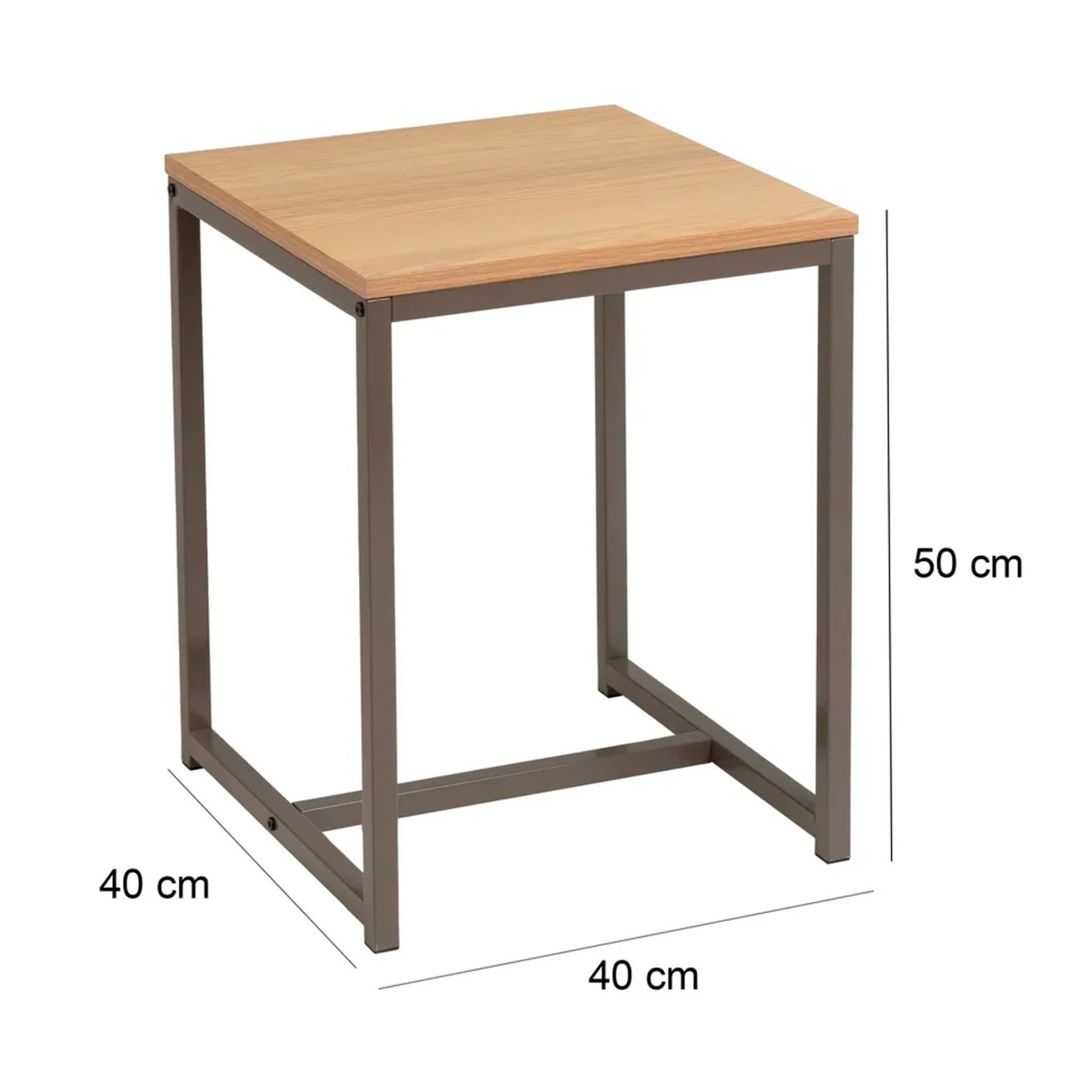 Mesa Mdf/Metal Natural/Cinza