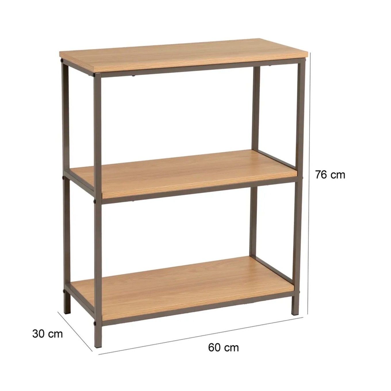 Estante Mdf/Metal 3 Prateleiras