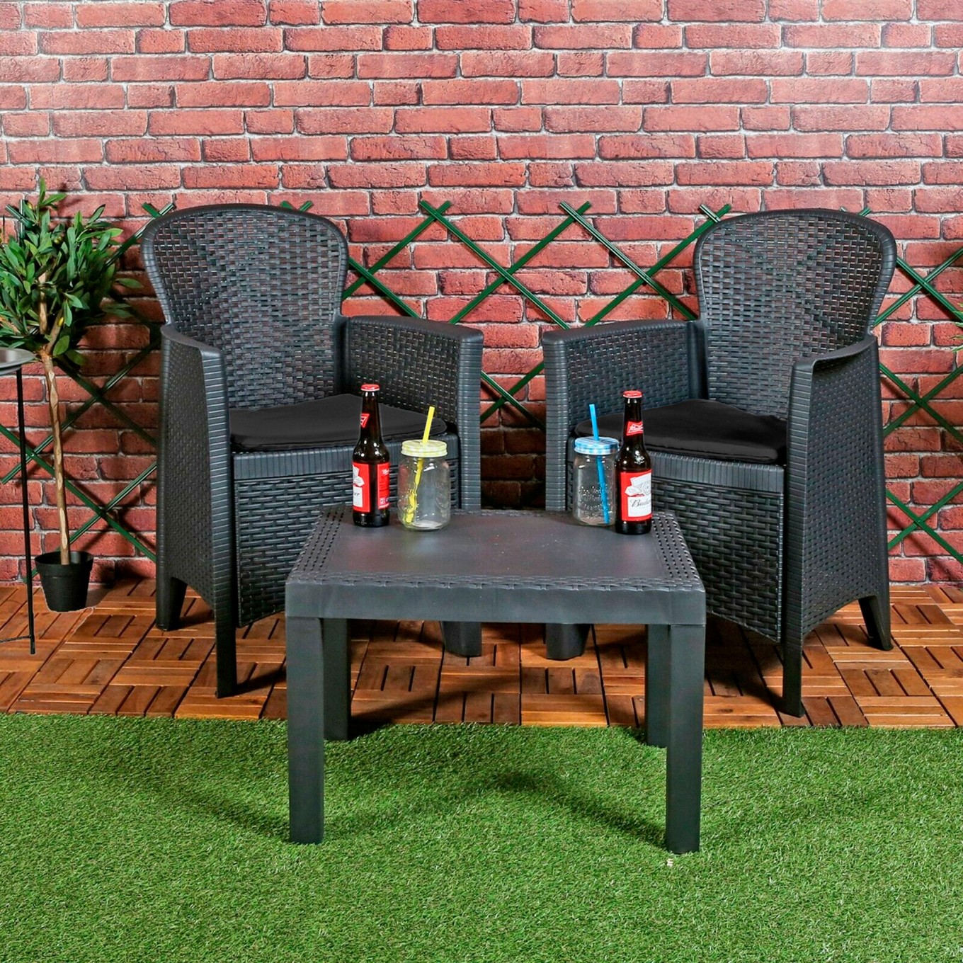Set de Jardim Mesa com 2 Cadeiras