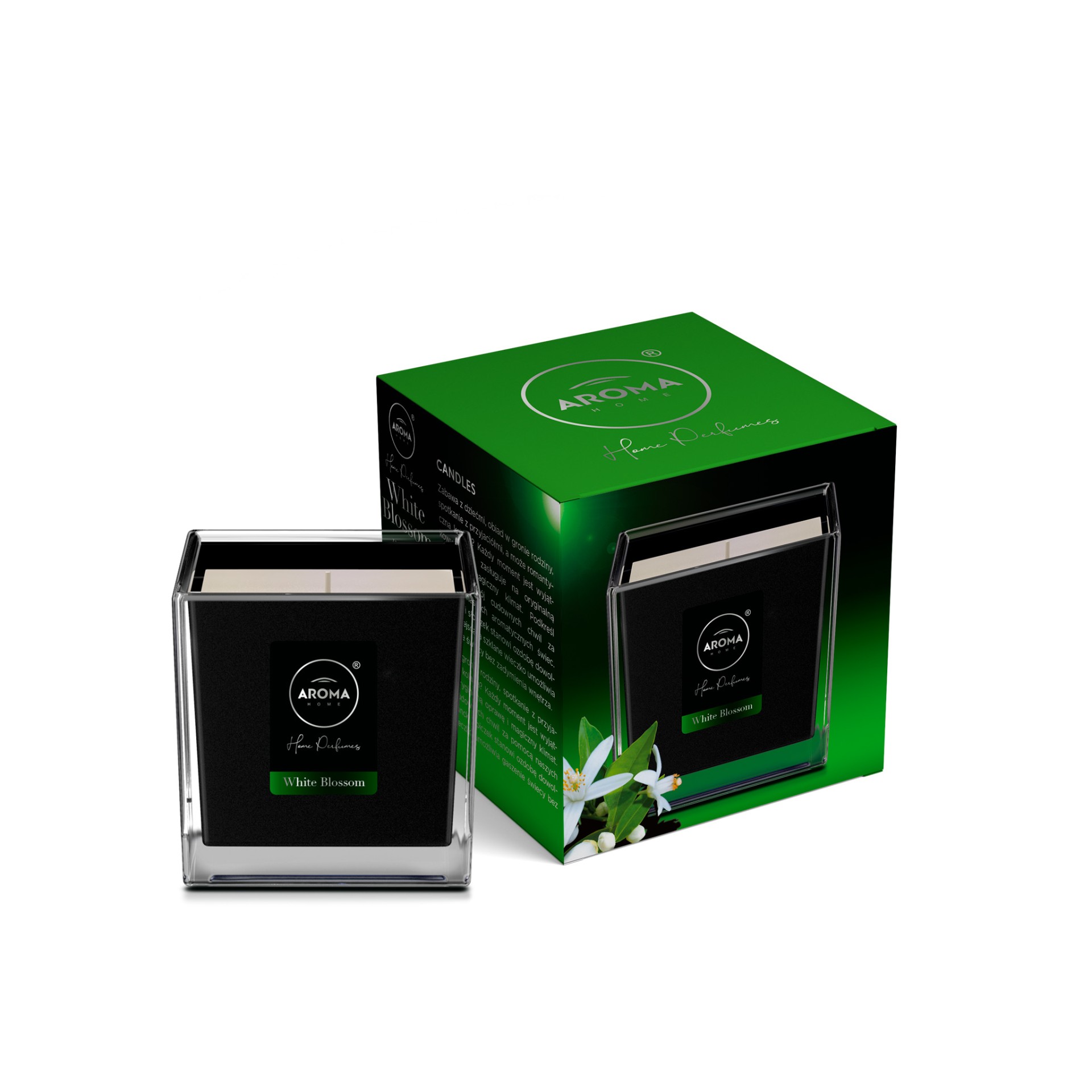 Vela Aroma Home Black Series 155g White Blossom