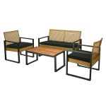 Set de Jardim 4 Pe�as Poli Rattan