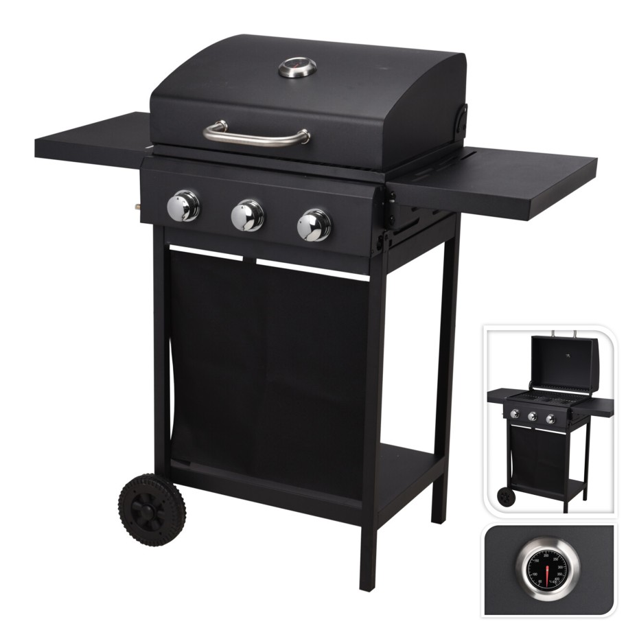 Barbecue com 3 Queimadores 106x53x102cm