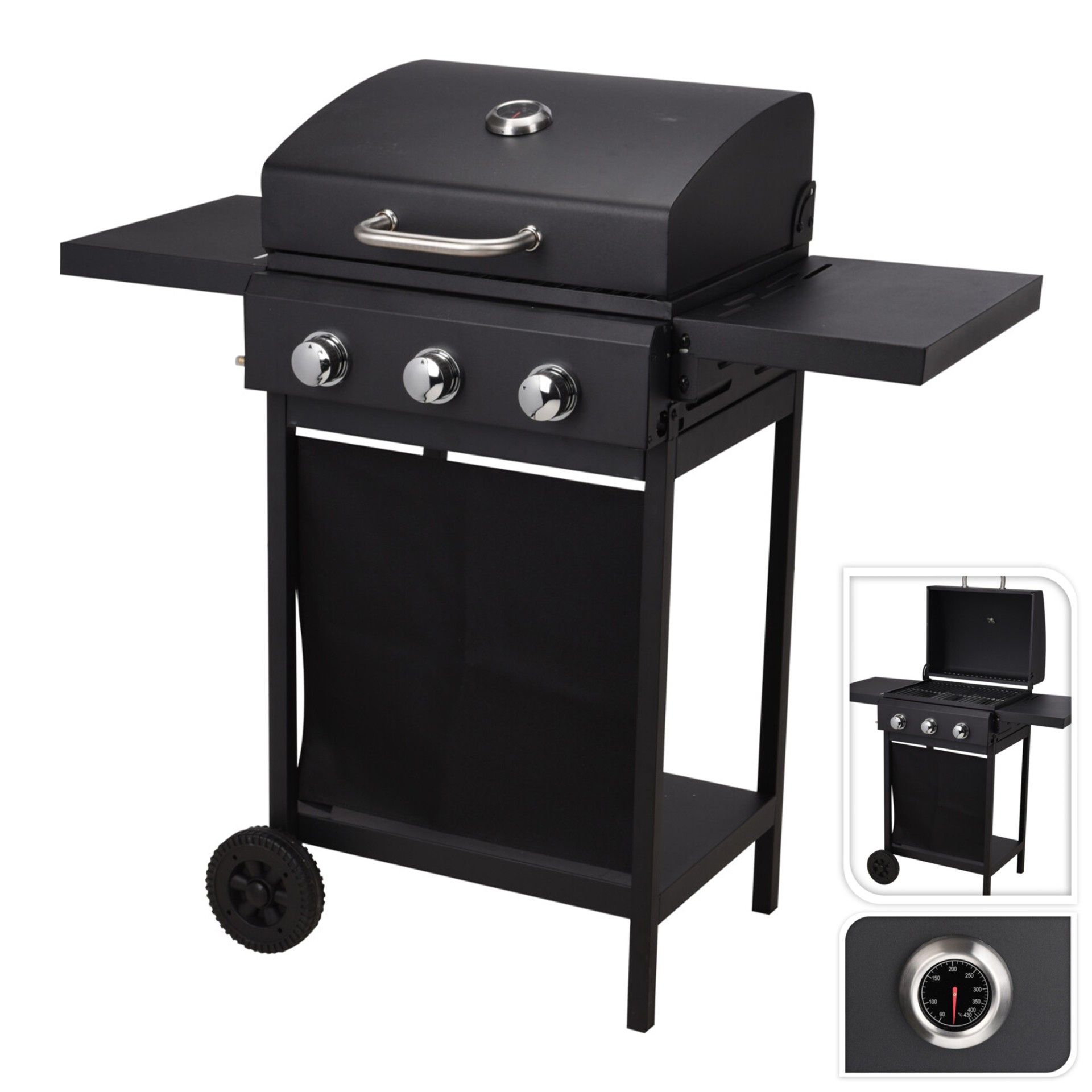 Barbecue com 3 Queimadores 106x53x102cm