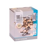 Luzes de Natal c/ Comando 100 Led Branco Quente 7.5m
