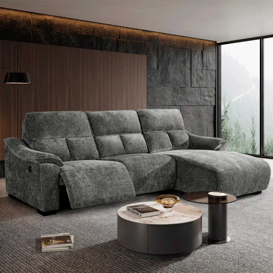 Sofá Chaise Longue Minnesota com Relax Direita