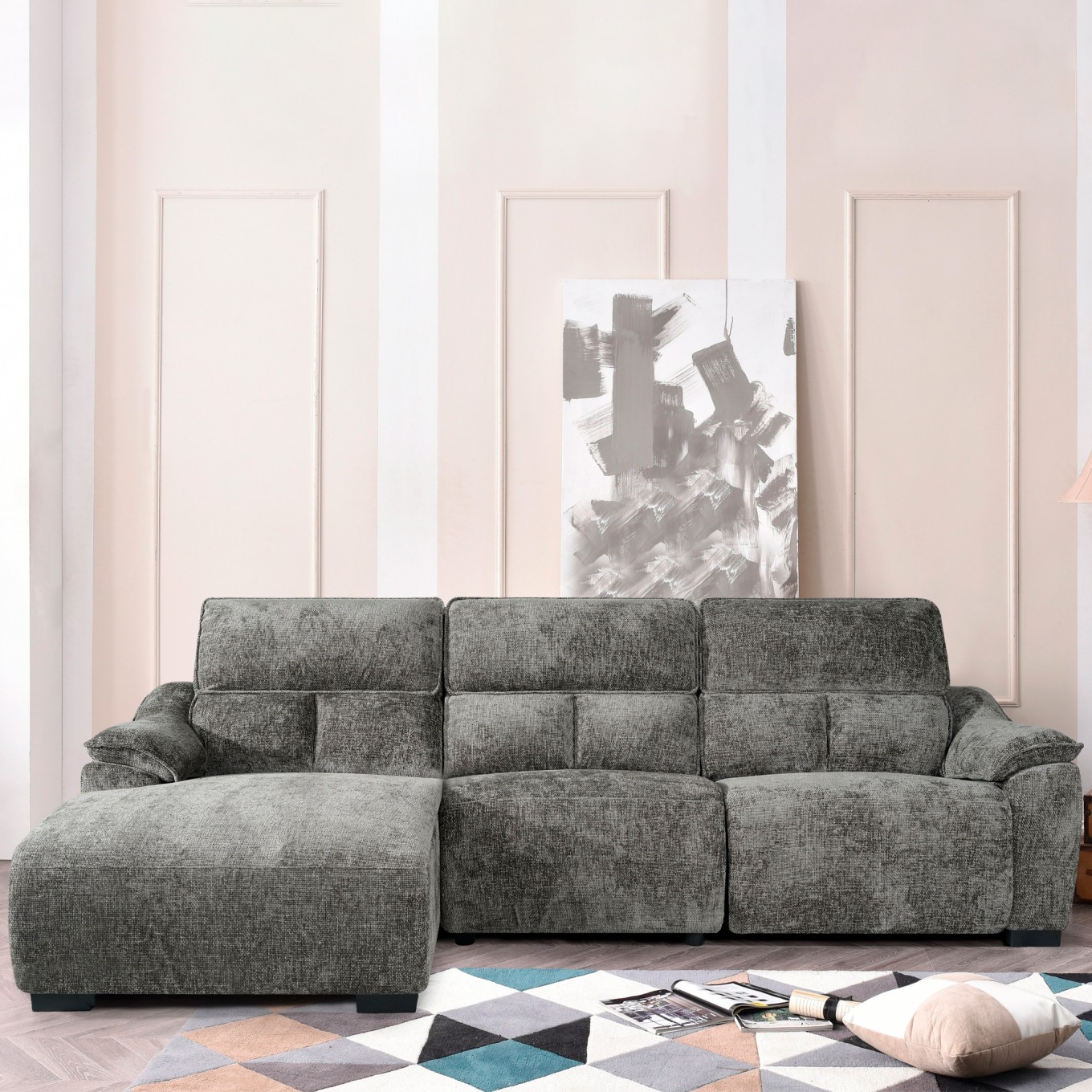 Sof� Chaise Longue Minnesota com Relax Esquerda