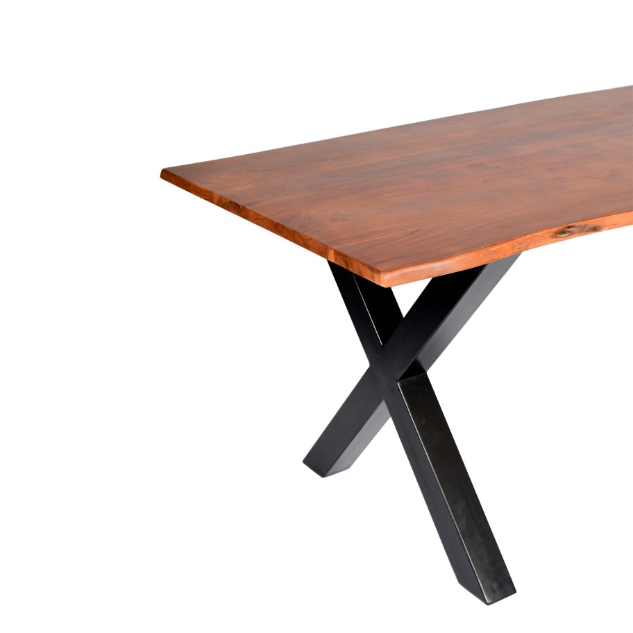Mesa Paris em Madeira de Ac�cia com Patas X