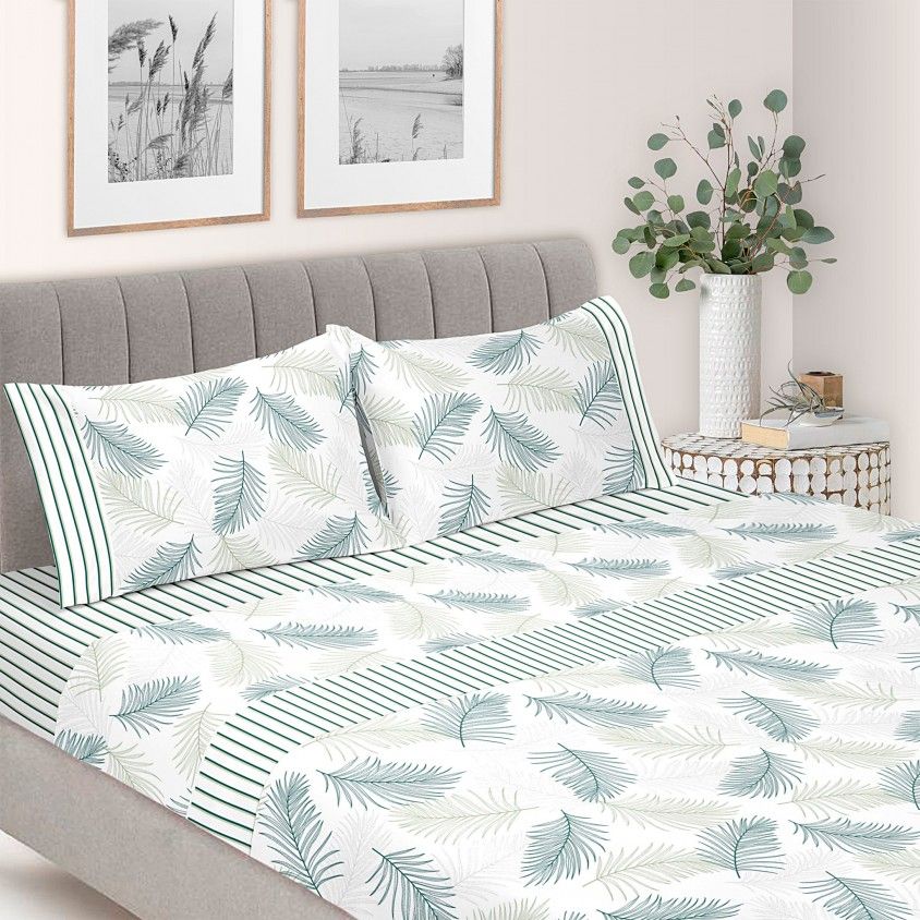 Jogo de Cama Folhas - Cama 160