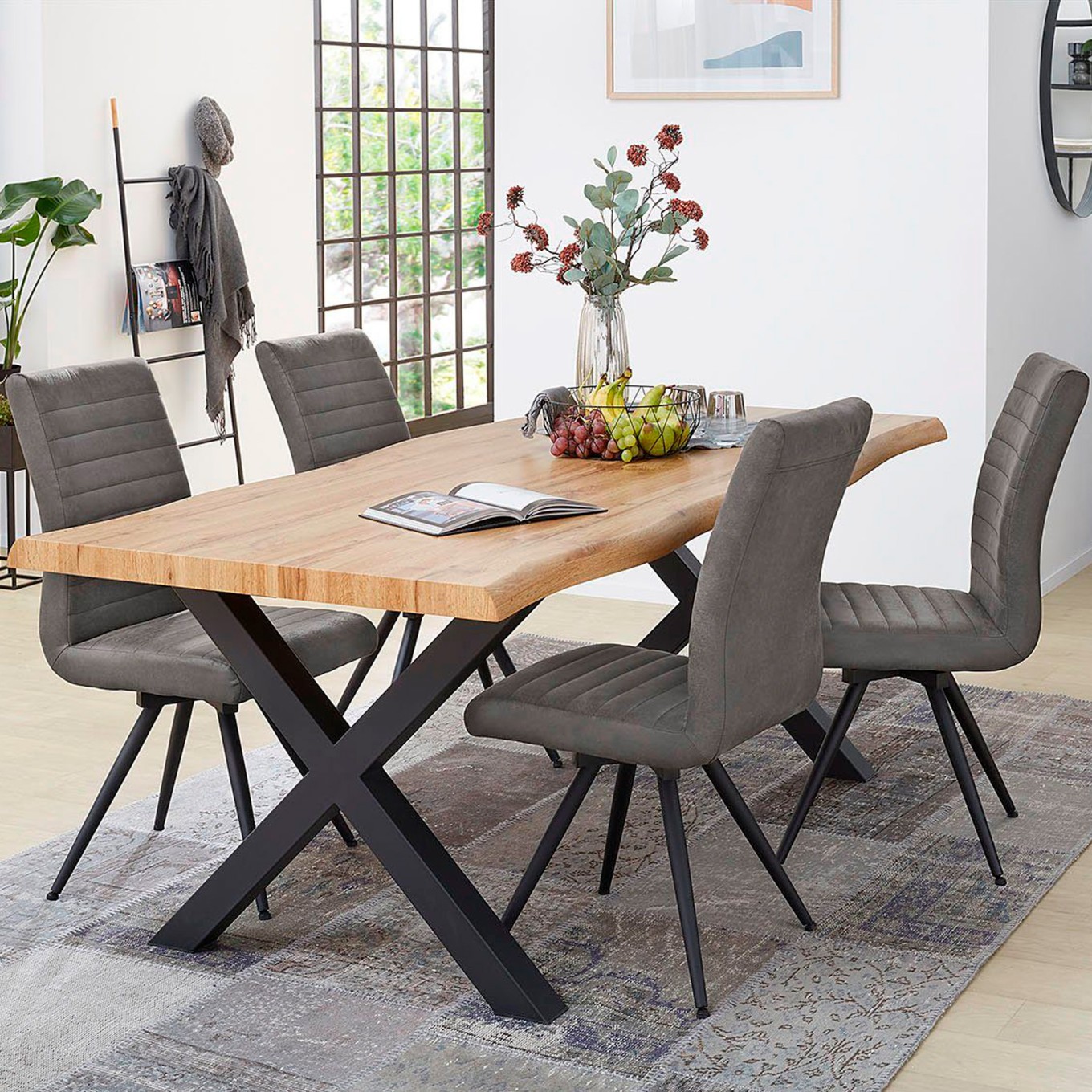 Mesa M�naco em Madeira de Ac�cia com Patas X