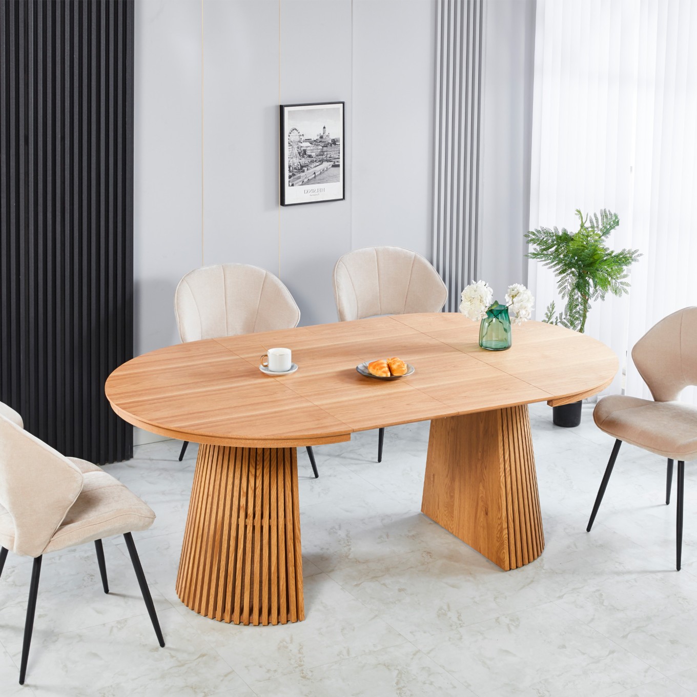 Mesa Oval Extens�vel Mura