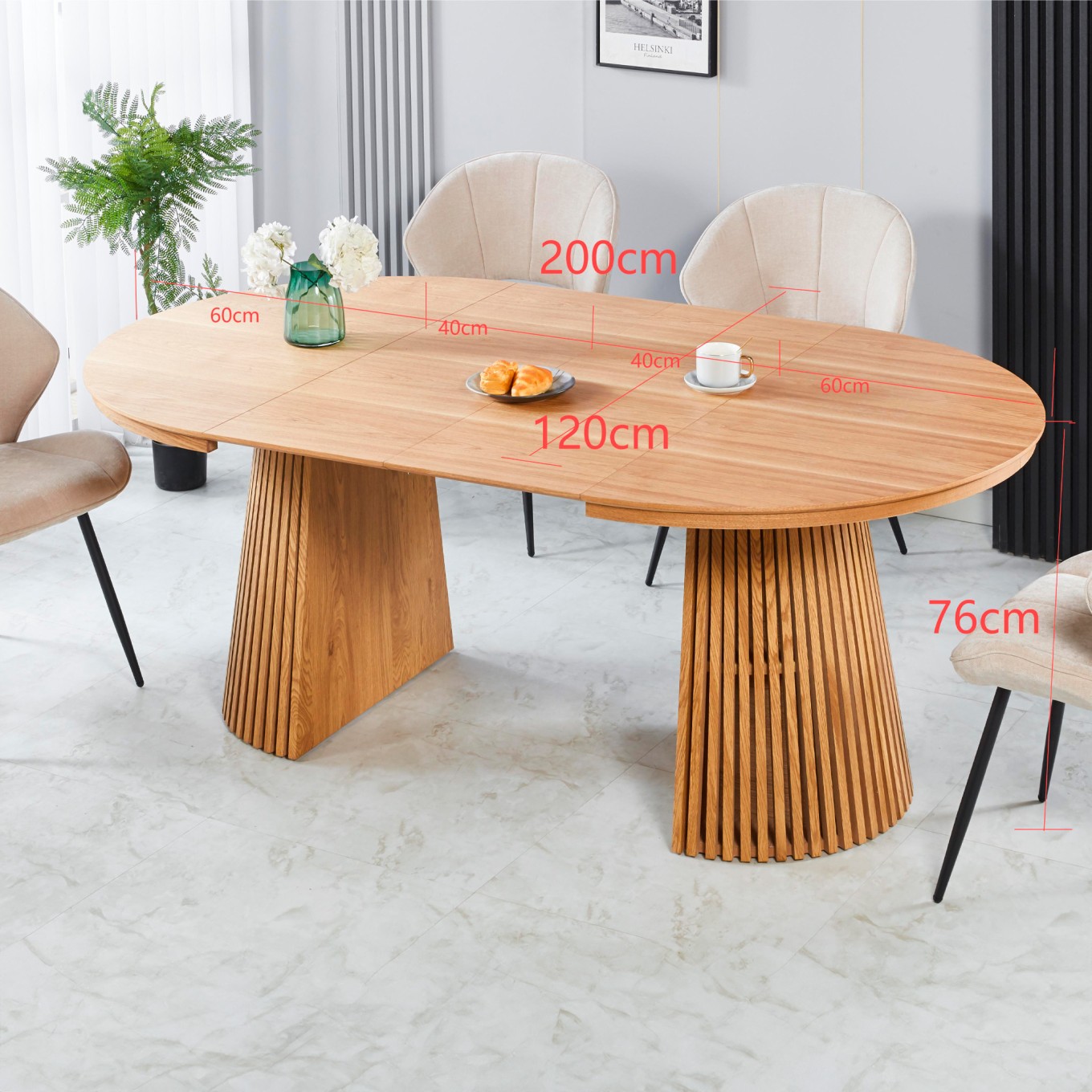 Mesa Oval Extens�vel Mura