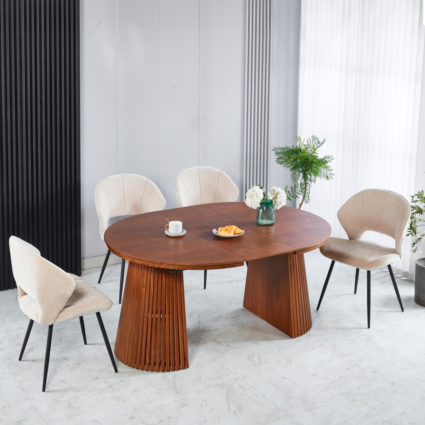 Mesa Oval Extens�vel Mura