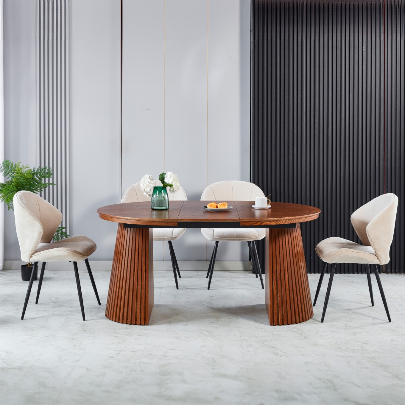 Mesa Oval Extens�vel Mura