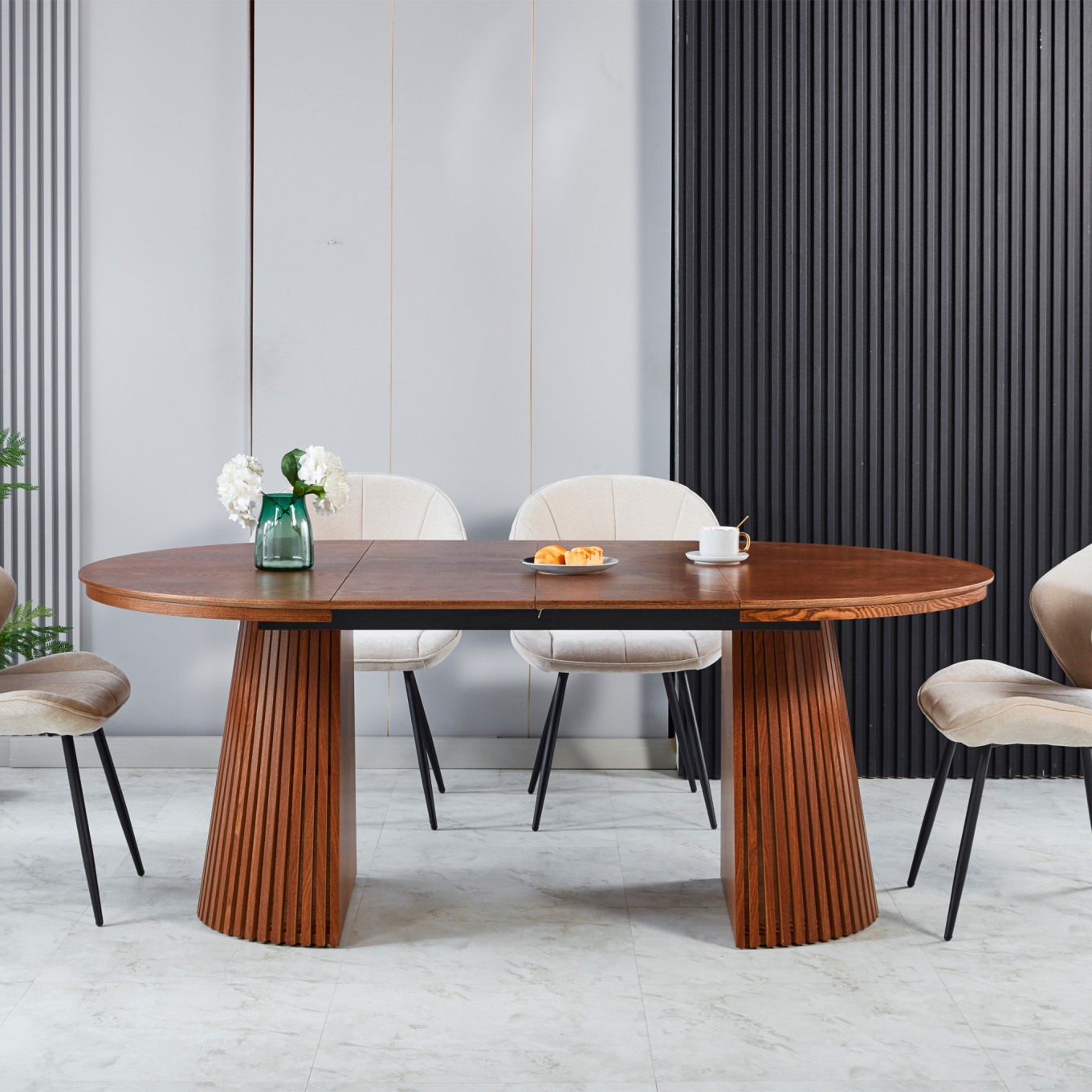 Mesa Oval Extens�vel Mura