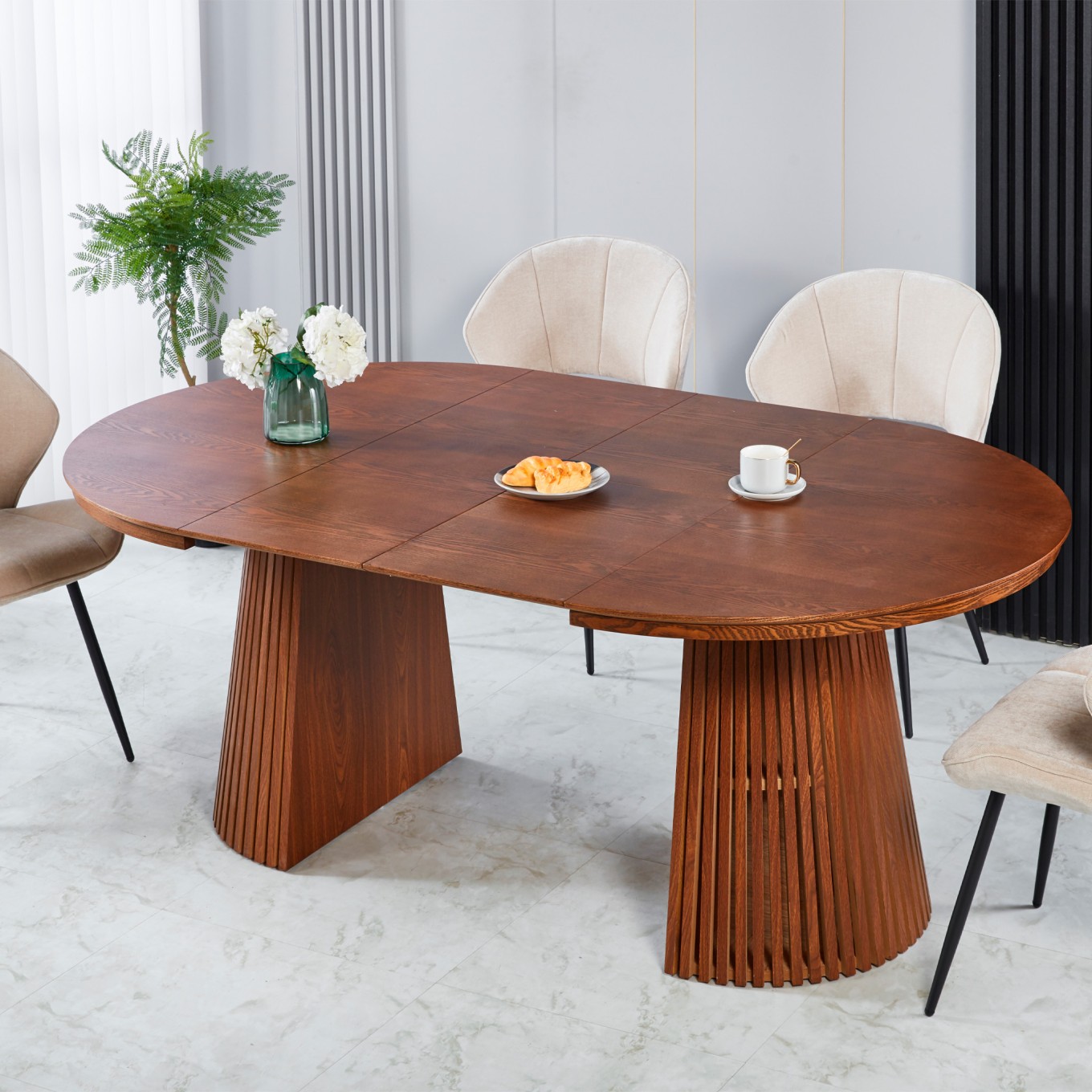 Mesa Oval Extens�vel Mura