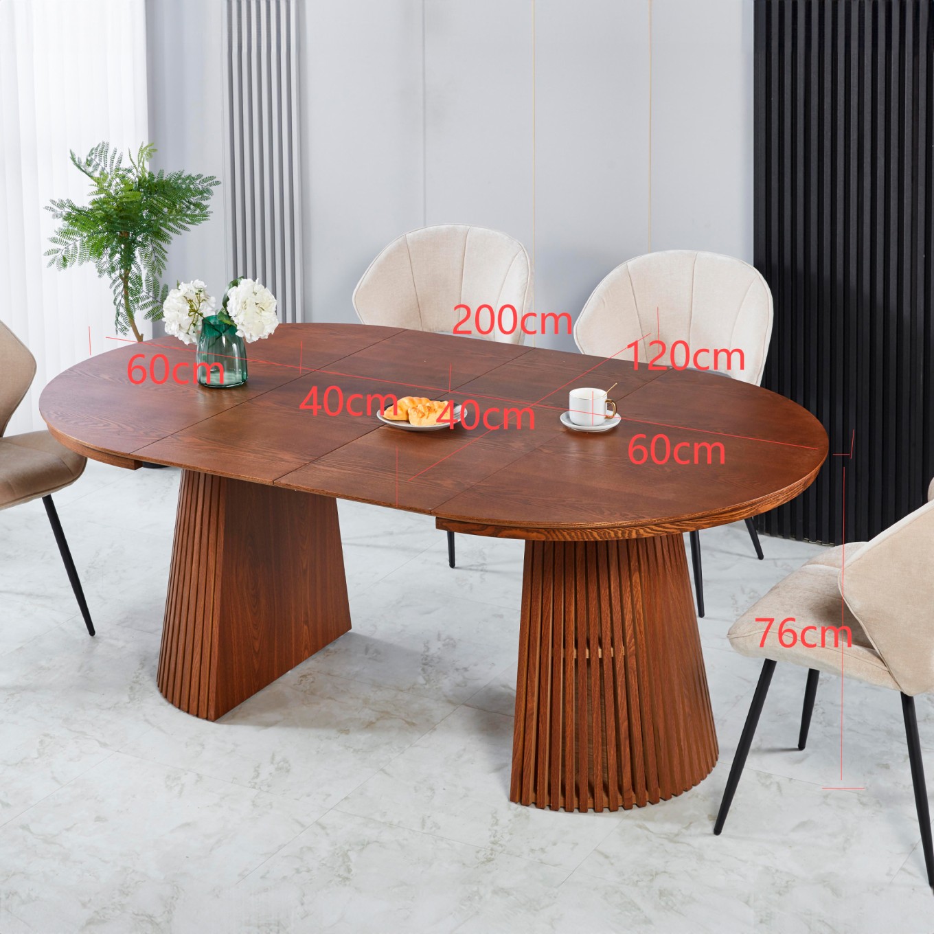 Mesa Oval Extens�vel Mura