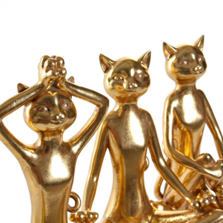 Figura Resina Gato Yoga 15x12x24  Sortido