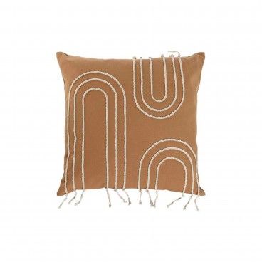 Almofada com Aplicaes Mostarda Algodo 420g 45x45