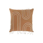 Almofada com Aplicações Mostarda Algodão 420g 45x45