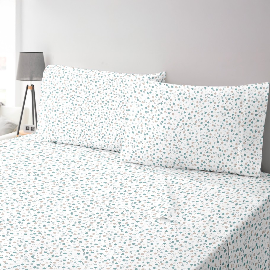 Jogo de Cama com Capa Percal Trevo - Cama 100
