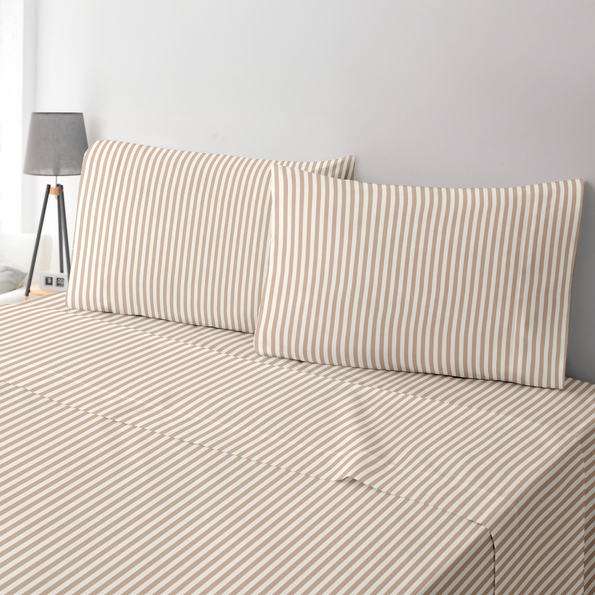 Jogo de Cama com Capa Percal Riscas - Cama 100