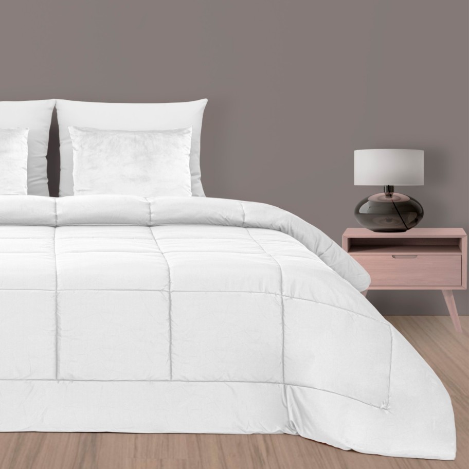 Edred�o Branco Liso - Cama Individual