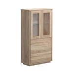 Armário Cristaleira Zurique II (2 Portas + 2 Gavetas)