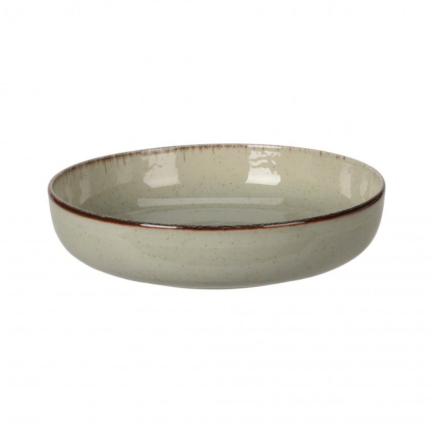 Prato Fundo Porcelana Rstica Verde Claro - 20cm